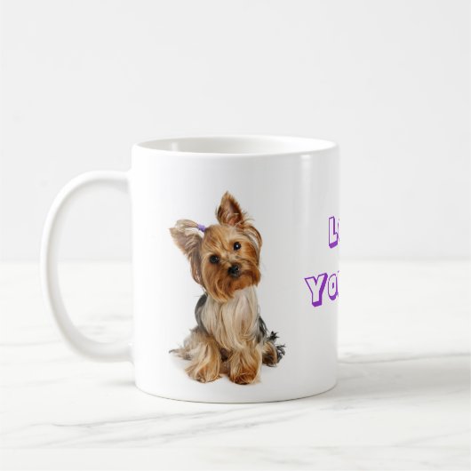 Love Yorkie Yorkshire Terrier Puppy Dog Coffee Mok (Links)