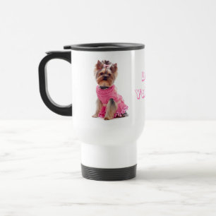 Love Yorkie Yorkshire Terrier Puppy Dog Travel Mug Reisbeker