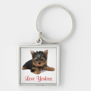 Love Yorkies Puppy Premium Sleutelhanger