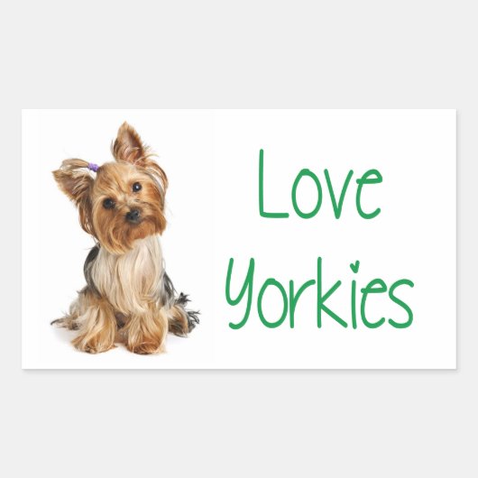 Love Yorkies Yorkshire Terrier Puppy Dog Sticker (Voorkant)