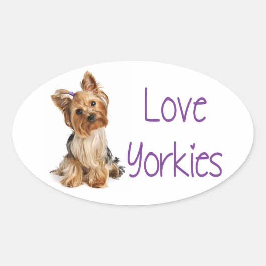 Love Yorkies Yorkshire Terrier Puppy Dog Sticker (Voorkant)