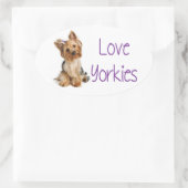 Love Yorkies Yorkshire Terrier Puppy Dog Sticker (Tas)