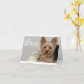 Love Yorkshire Terrier Puppy Dog Blank Card Kaart (Gele Bloem)