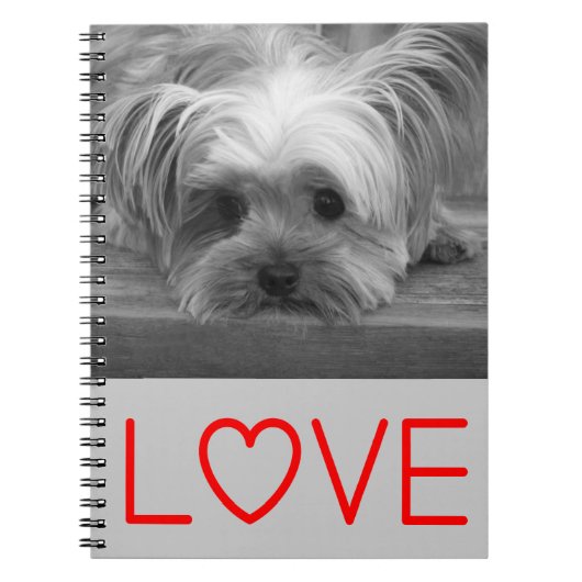 Love Yorkshire Terrier Puppy Dog Notebook Journal Notitieboek (Voorkant)
