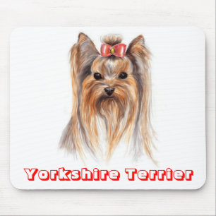 Love Yorkshire Terrier Puppy Dog Painting Mousepad Muismat