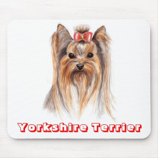 Love Yorkshire Terrier Puppy Dog Painting Mousepad Muismat (Voorkant)
