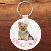 Love Yorkshire Terrier Puppy Dog Sleutelhanger (Voorkant)