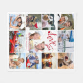 Love You 11 Photo Collage Heart Paar Fleece Deken (Voorkant (Horizontaal))