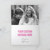 Love You 2 Photo Happy Valentine's Day Black Pink Kaart (Binnen)