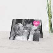 Love You 2 Photo Happy Valentine's Day Black Pink Kaart (Achterkant)