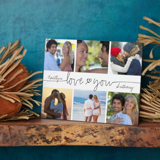 LOVE YOU 6 Fotocollage Handgeschreven Hart Fotoplaat (Zijkant)