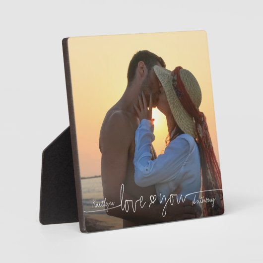 LOVE YOU 6 Fotocollage Handgeschreven Hart Fotoplaat (Voorkant)