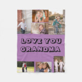 Love You 7 Foto Aangepaste Paarse Fleece Deken (Voorkant)