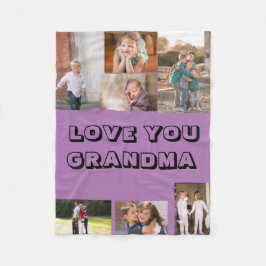 Love You 7 Foto Aangepaste Paarse Fleece Deken