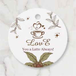 Love You a Latte Always Koffie Cadeautag Bedankjes Labels