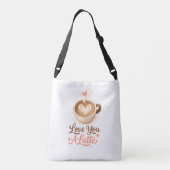 Love You A Latte – Cute Coffee Valentine Gift Crossbody Tas (Achterkant)
