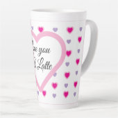 'Love you a latte' hartenpatroon Valentijns Latte Mok (Rechterhoek)