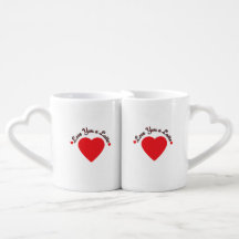 Love You a Latte koffiemok met hartvormig handvat