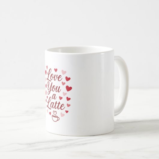 Love You a Latte Mok | Schattigee Valentijn koffie (Voorkant rechts)