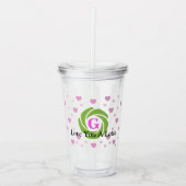 Love You a Latte Monogrammed Valentijnsdag Acryl Drinkbeker (Voorkant)