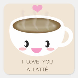 Love You a Latté Sticker (vel van 20)