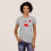 Love You Albanië, Harten & Albanese Vlag mode T-shirt (Voorkant volledig)