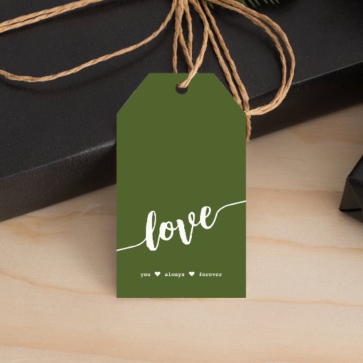 "Love You Always Forever" Groen Cadeaulabel