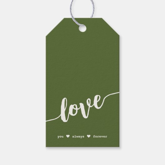 "Love You Always Forever" Groen Cadeaulabel (Voorkant)