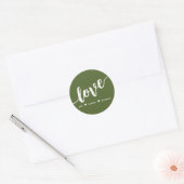 "Love You Always Forever" Groen Script Kaart Ronde Sticker (Envelop)