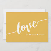 "Love You Always Forever" Mosterd Hand Script Kaar Feestdagenkaart (Voorkant)