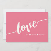 "Love You Always Forever" Roze script Kaart (Voorkant)
