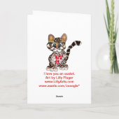 Love You An Ocelot Valentine Card Feestdagen Kaart (Achterkant)