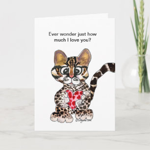 Love You An Ocelot Valentine Card Feestdagen Kaart