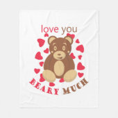 Love you beary much for Valentine's Day Fleece Deken (Voorkant)