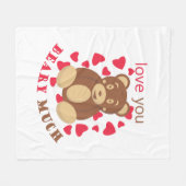 Love you beary much for Valentine's Day Fleece Deken (Voorkant (Horizontaal))