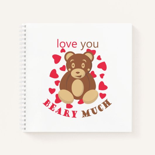 Love you beary much for Valentine's Day Notitieboek (Voorkant)