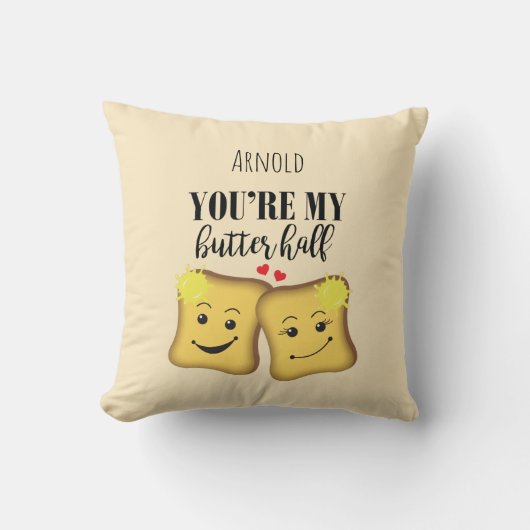 Love You Bericht Jij Bent Mijn Beter Helft Eetgrag Kussen (Voorkant)