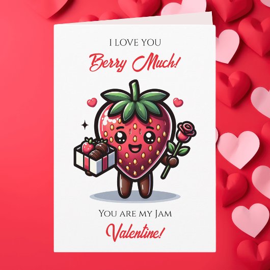 Love You Berry much | Cute Valentine's Day Pun Kaart