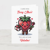 Love You Berry much | Cute Valentine's Day Pun Kaart (Voorkant)