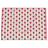 Love You Berry Much Raspberry Pattern Pink Groot Cadeauzakje (Voorkant)