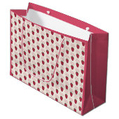 Love You Berry Much Raspberry Pattern Pink Groot Cadeauzakje (Voorkant Gekanteld)