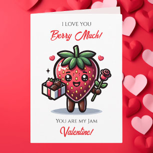 Love You Berry much Schattige Valentijnsdag grap Kaart