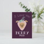 Love You BERRY Veel Grappige Pun Valentijnsdag Briefkaart (Staand voorkant)