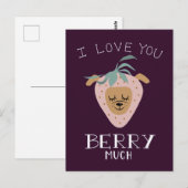 Love You BERRY Veel Grappige Pun Valentijnsdag Briefkaart (Voorkant / Achterkant)