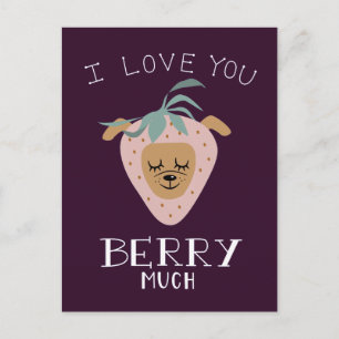 Love You BERRY Veel Grappige Pun Valentijnsdag Briefkaart