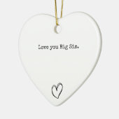 Love you Big Sis / Chic Heart Sister Keepsake Keramisch Ornament (Links)