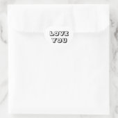 Love You, black white modern bold typografie hart Sticker (Tas)