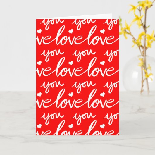 Love You Blank Calligraphy Chalk Valentijnsdag Kaart (Gele Bloem)