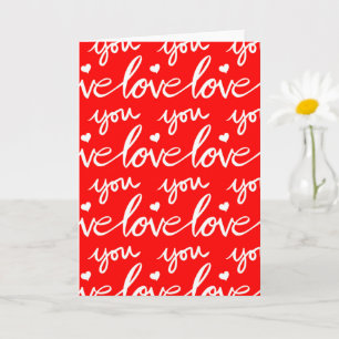 Love You Blank Calligraphy Chalk Valentijnsdag Kaart