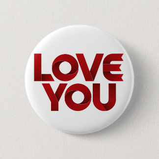 Love You – Bold Romantic Typography Ronde Button 5,7 Cm